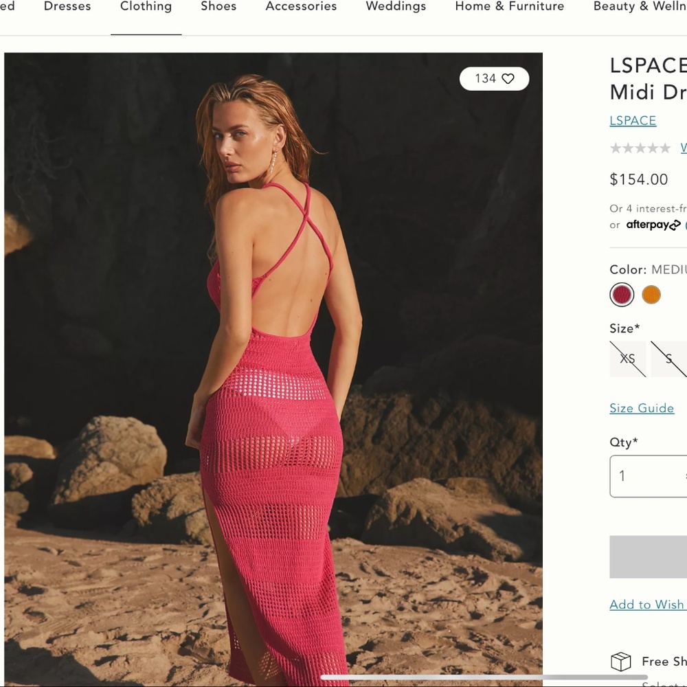 LSPACE Kalea Cover-Up Midi Dress NWT small